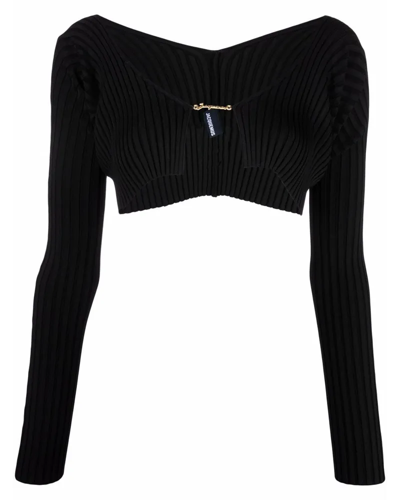 Jacquemus Gerippter Cardigan - Schwarz Schwarz