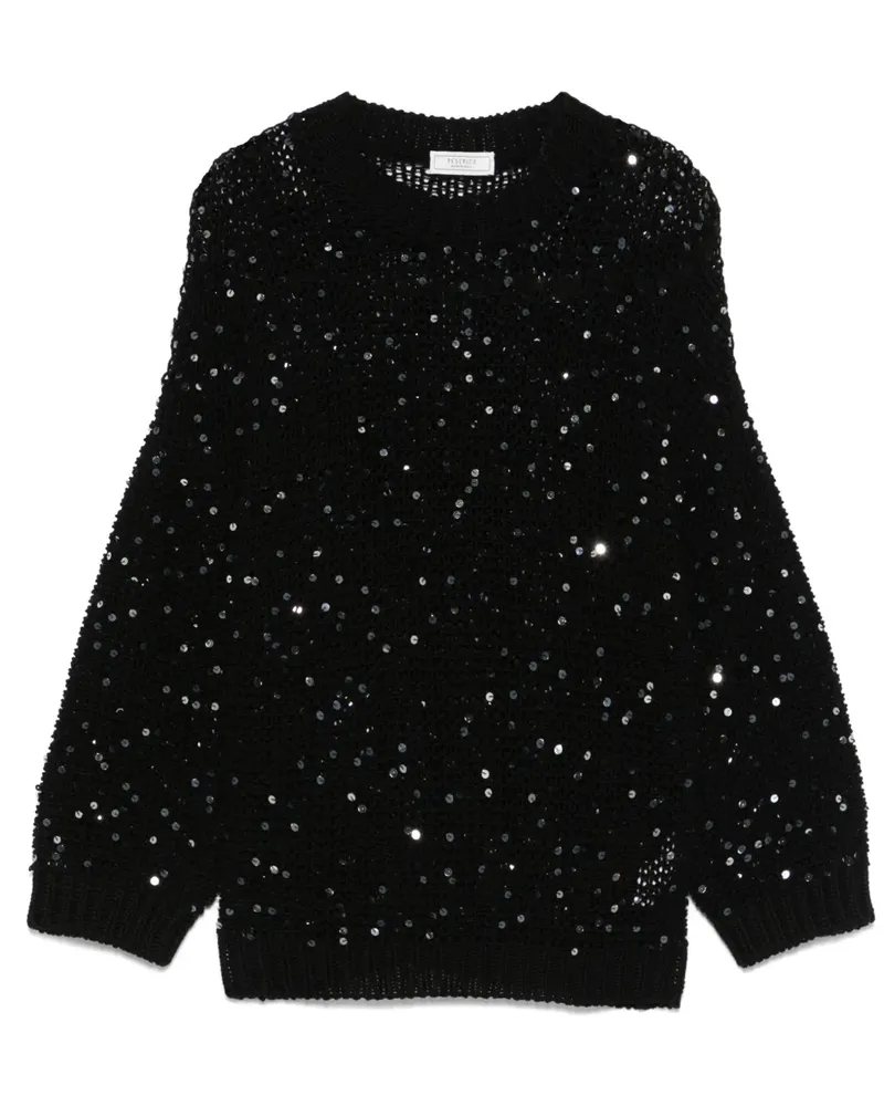 Peserico Pullover mit Pailletten - Schwarz Schwarz