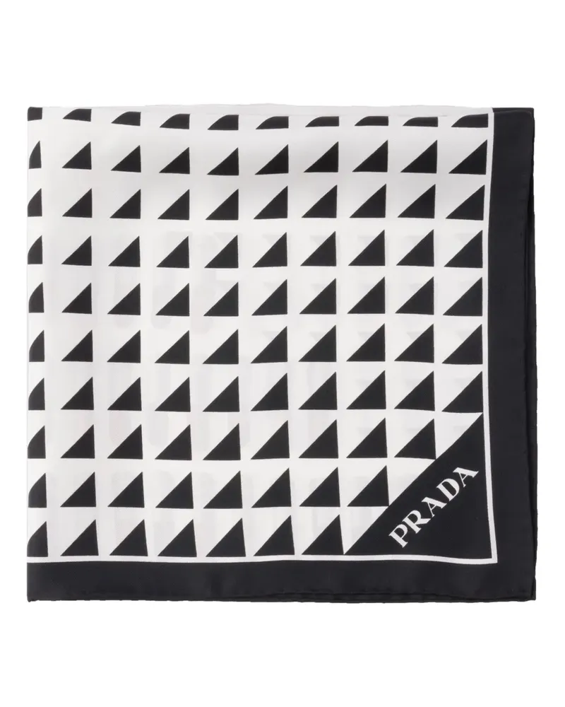 Prada Seidenschal mit Print - Schwarz Schwarz