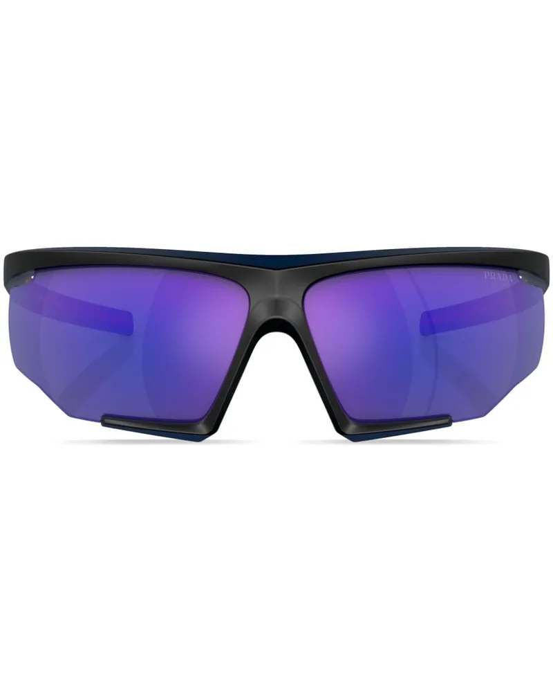 Prada Sonnenbrille mit Oversized-Gestell - Schwarz Schwarz