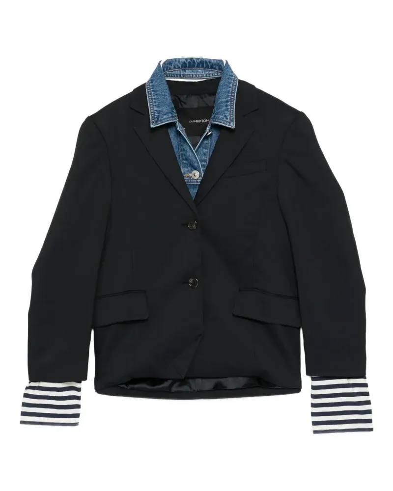 pushBUTTON denim-layered jacket - Schwarz Schwarz