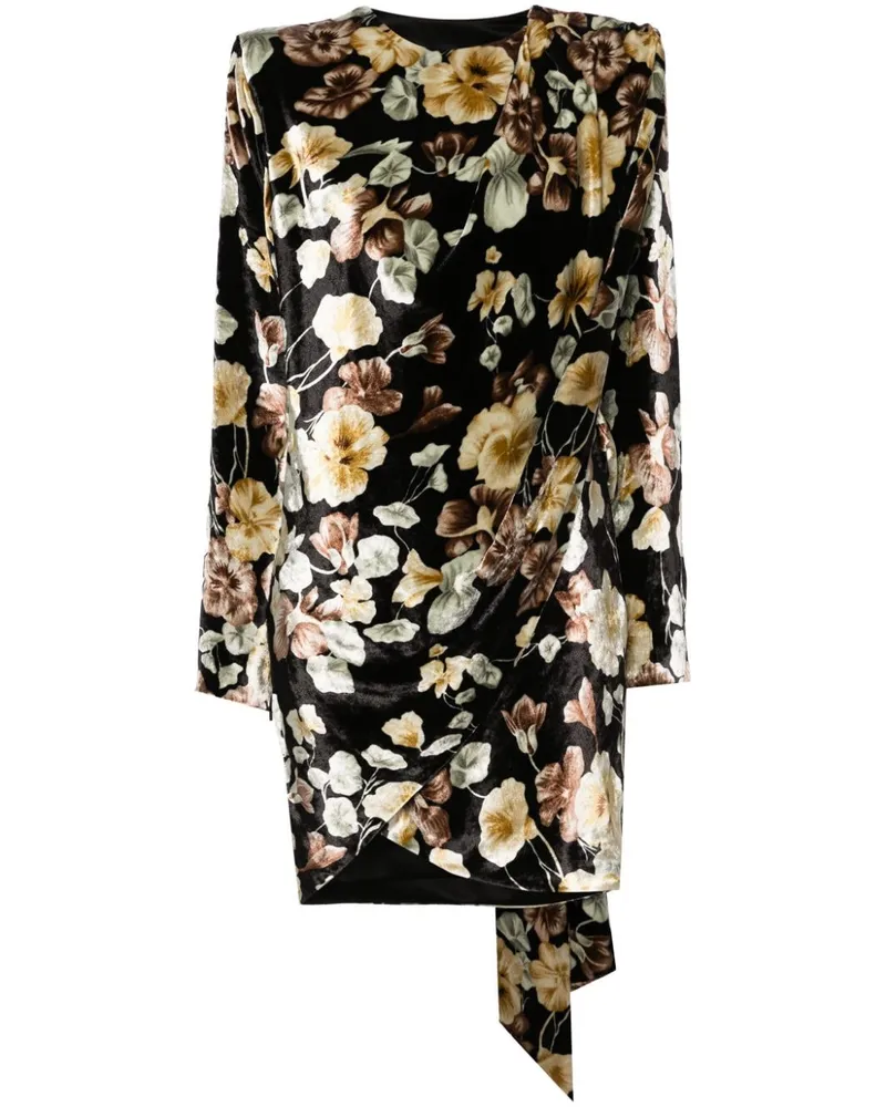 Saint Laurent Kleid mit Print - Schwarz Schwarz