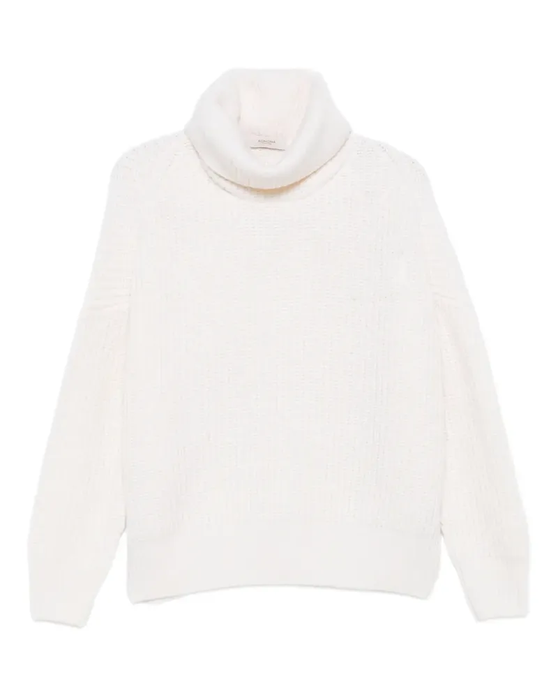 AGNONA ribbed-knit roll-neck sweater - Nude Nude