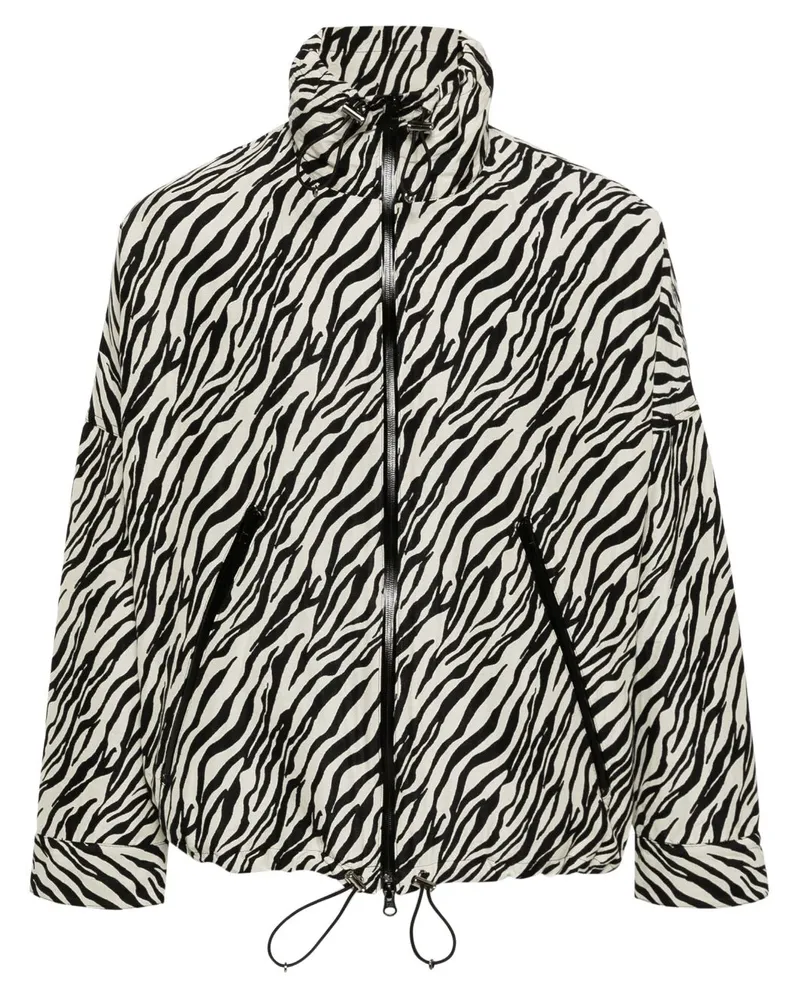 Song For The Mute Reißverschlussjacke mit Zebra-Print Weiß