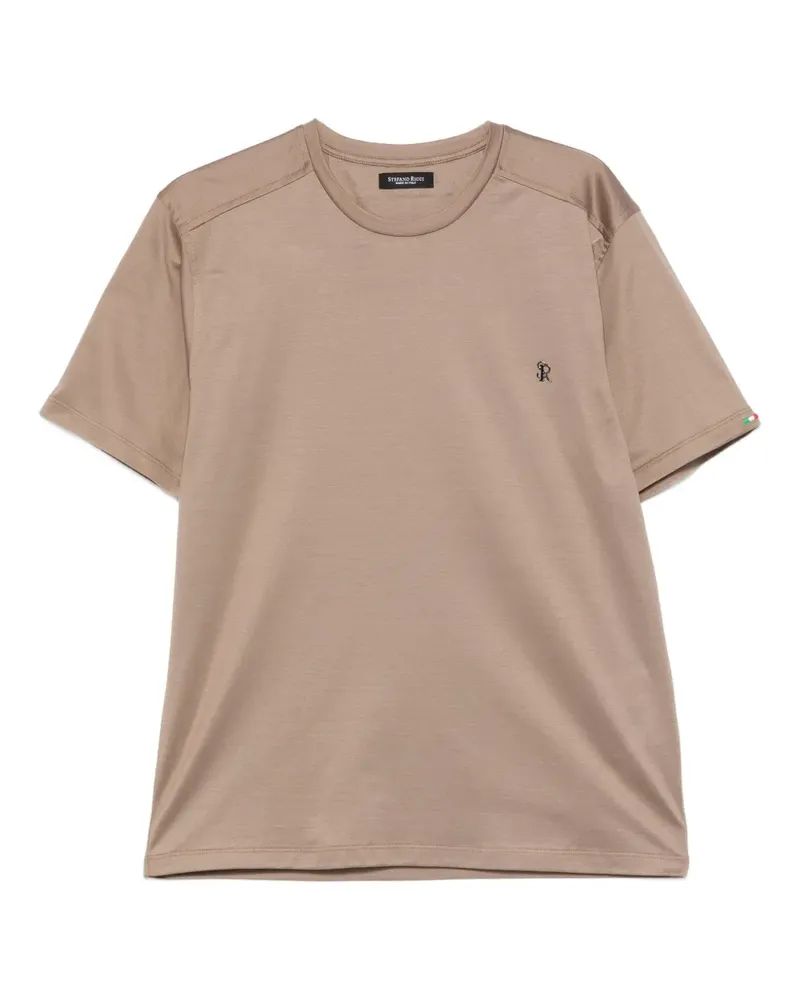 Stefano Ricci T-Shirt mit Rundhalsausschnitt - Braun Braun