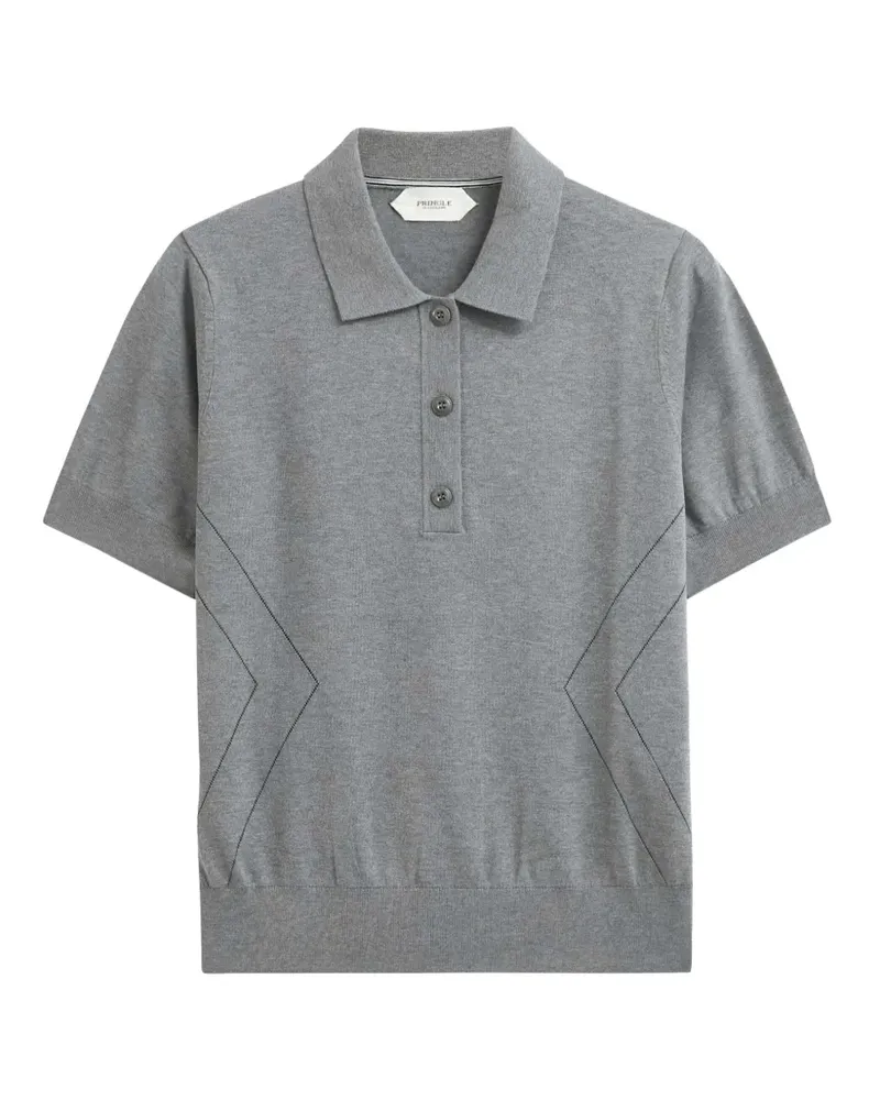 Pringle of Scotland Poloshirt aus Pointelle-Strick - Grau Grau