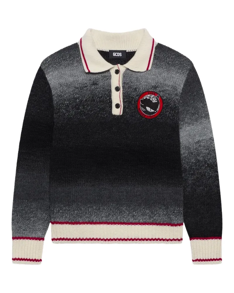 GCDS Besticktes Poloshirt mit Polokragen - Grau Grau