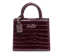 Mini Satchel-Tasche mit Kroko-Effekt - Rot