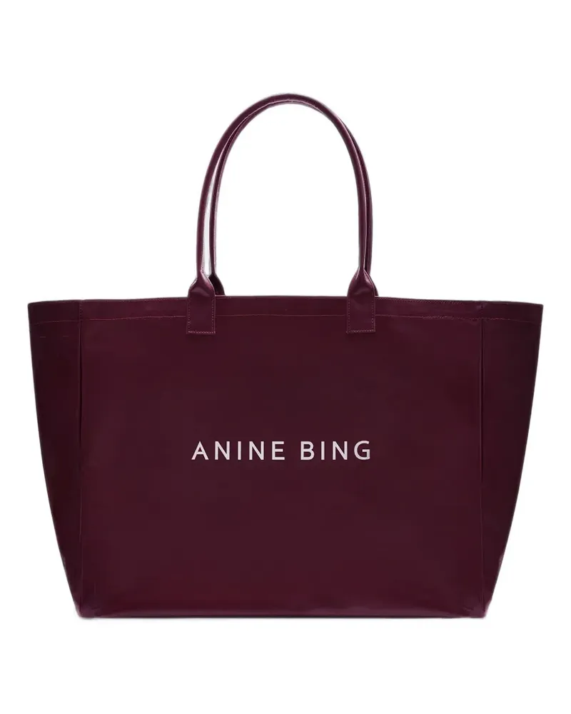 Anine Bing Leo Tote Bag aus beschichtetem Canvas - Rot Rot