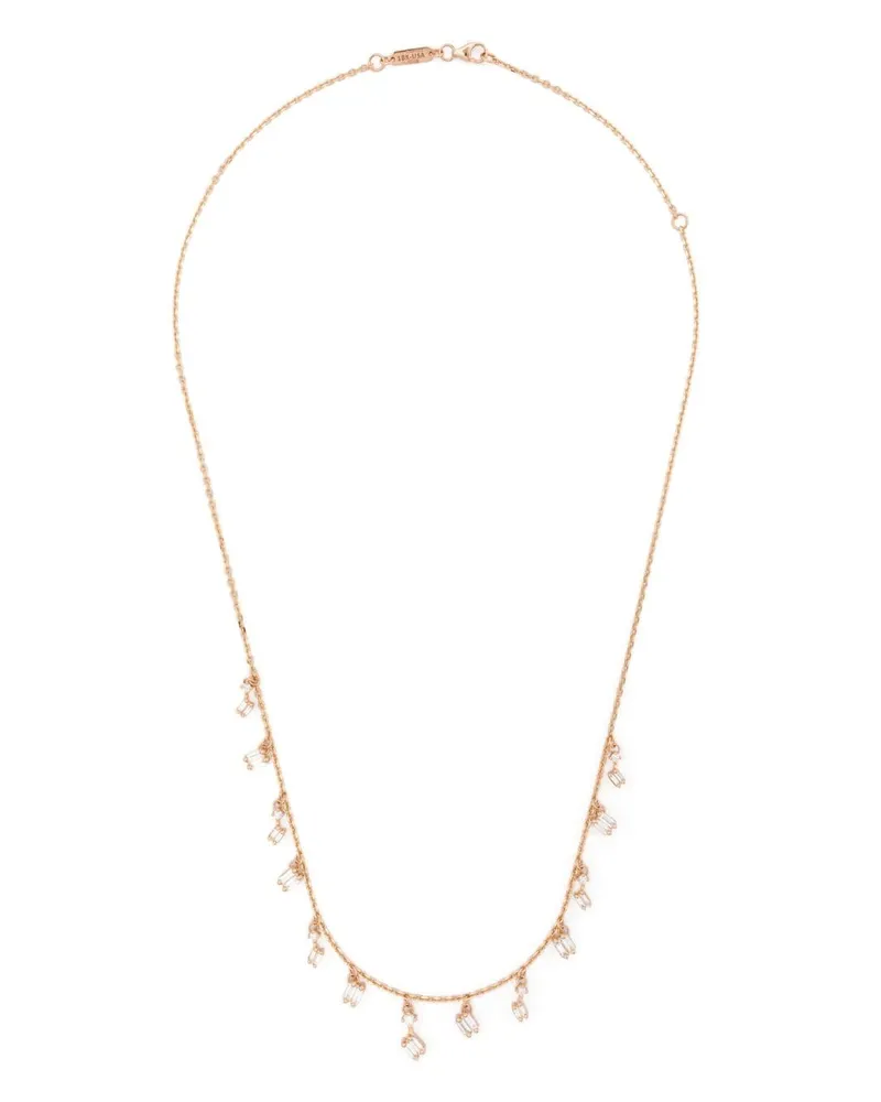 Suzanne Kalan 18kt Dangle Rotgoldhalskette mit Diamant - Rosa Rosa