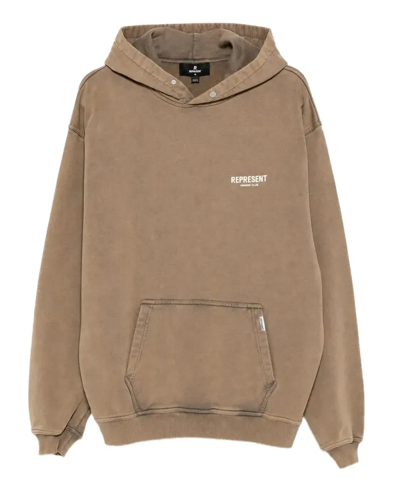 REPRESENT Owners' Club logo-print hoodie - Nude Nude