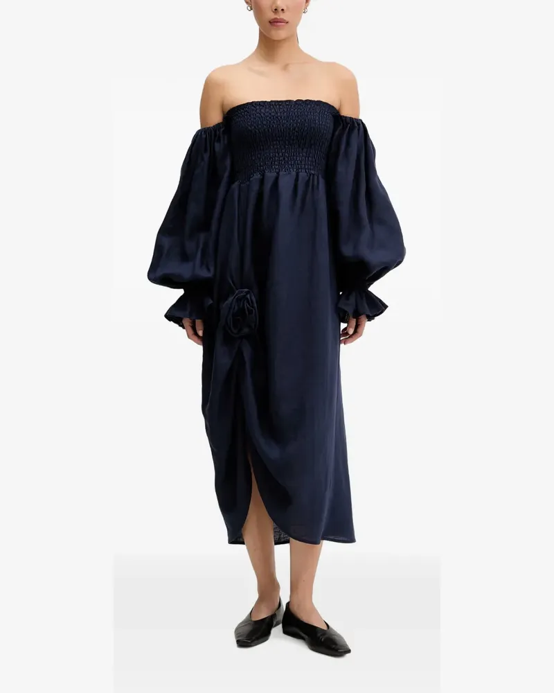 SLEEPER Schulterfreies Midikleid - Blau Blau