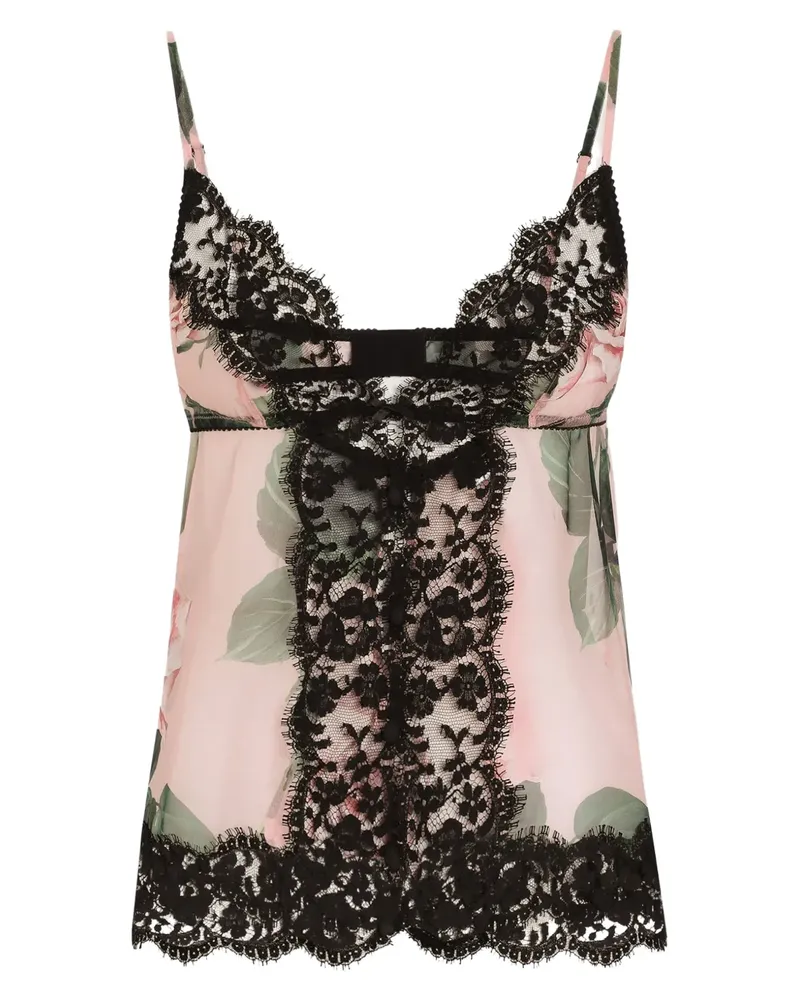 Dolce & Gabbana Nachthemd mit Blumen-Print - Rosa Rosa