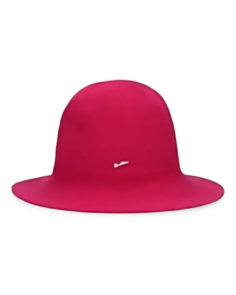 Borsalino Angelina Cloche Hut mit Logo-Schild - Rot Rot