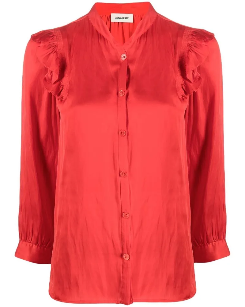 Zadig & Voltaire Hemd mit Rüschenbesatz - Rot Rot