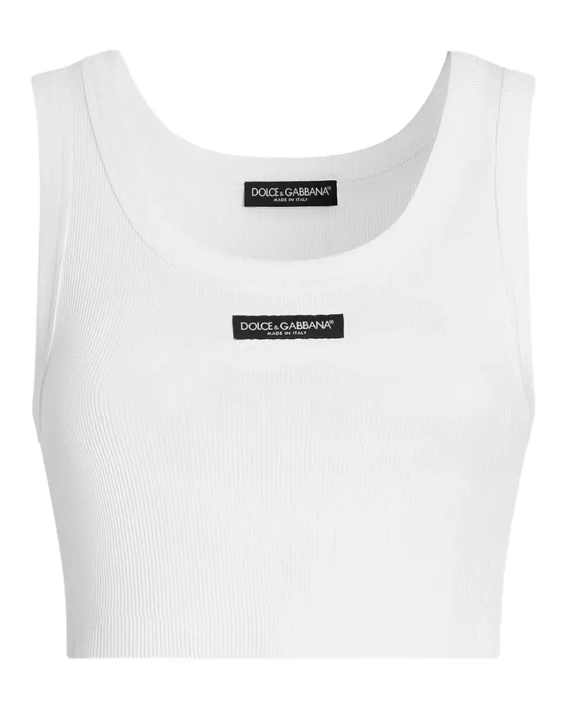Dolce & Gabbana Geripptes Cropped-Top - Weiß Weiß