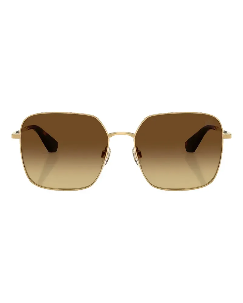 Burberry Eckige Sonnenbrille mit Check-Gravur - Gold Gold
