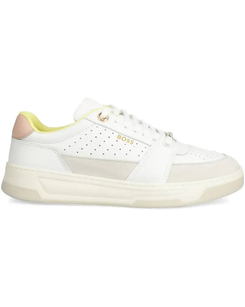 HUGO BOSS Perforierte Baltimore Sneakers - Weiß Weiß