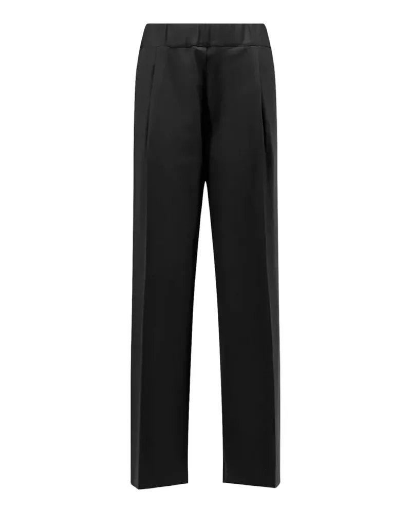 Semicouture flannel pleated palazzo pants - Schwarz Schwarz