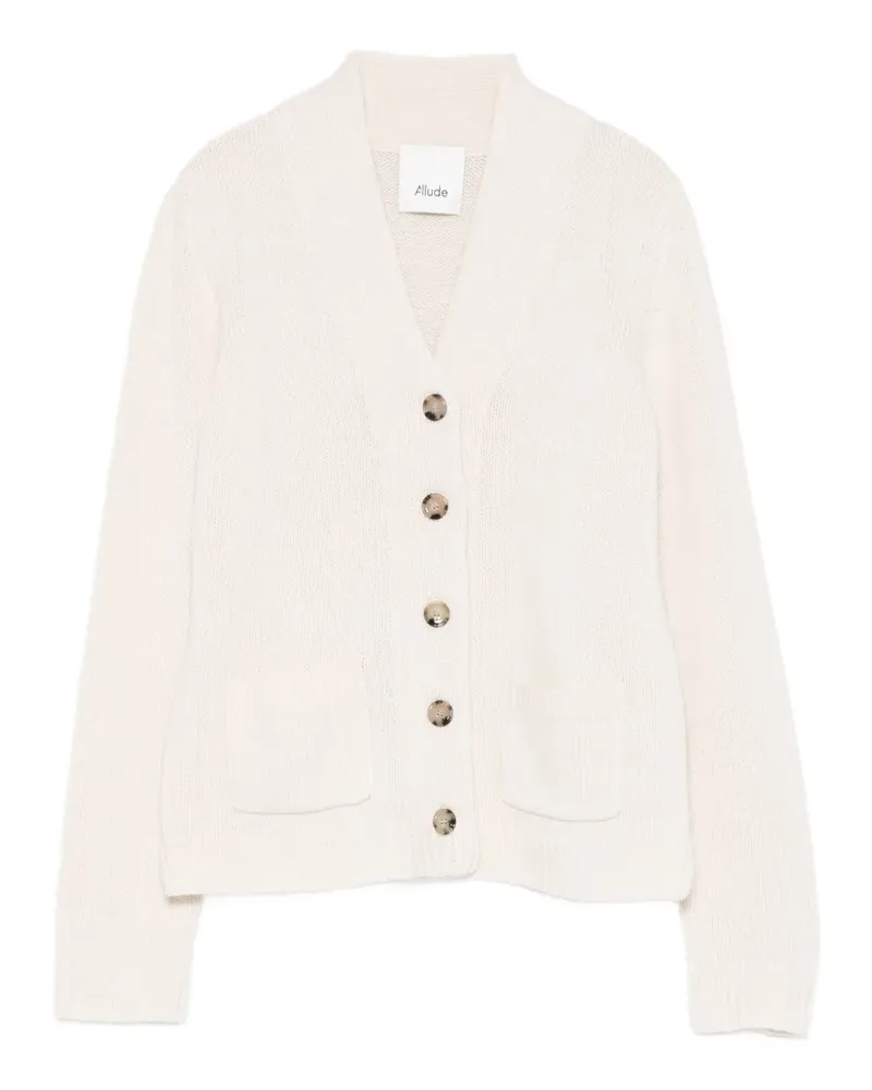 ALLUDE Cardigan mit aufgesetzter Tasche - Nude Nude