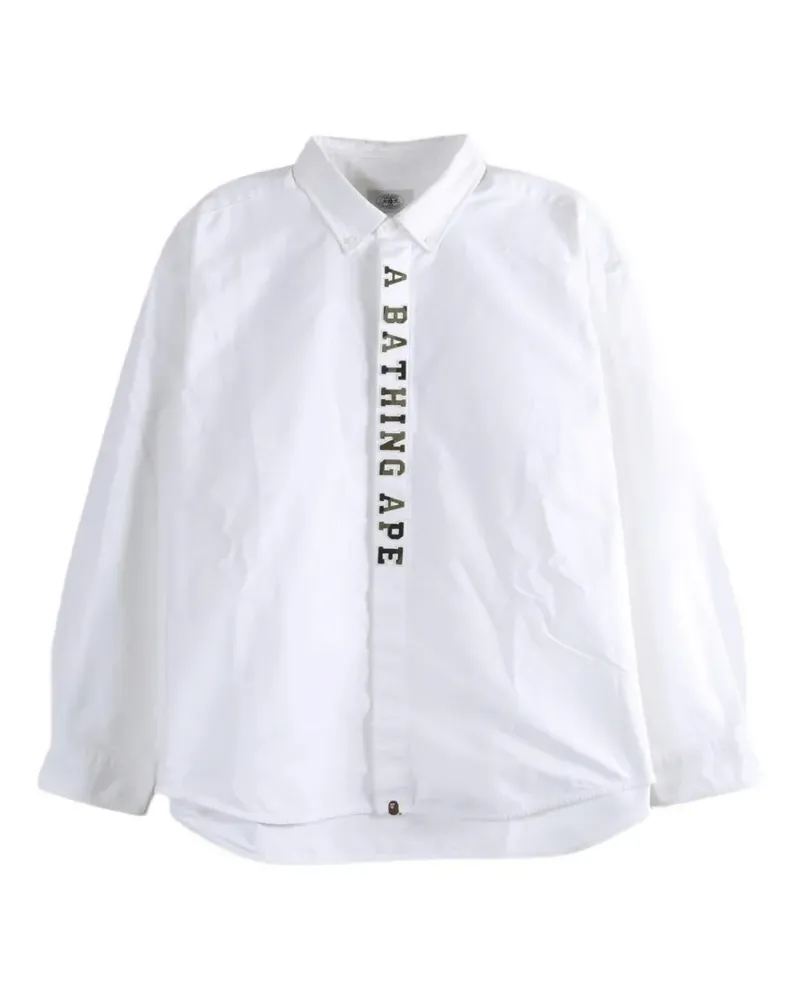 BAPE logo-print button-down shirt - Weiß Weiß