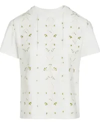 Giambattista Valli T-Shirt mit Blumenstickerei Weiß