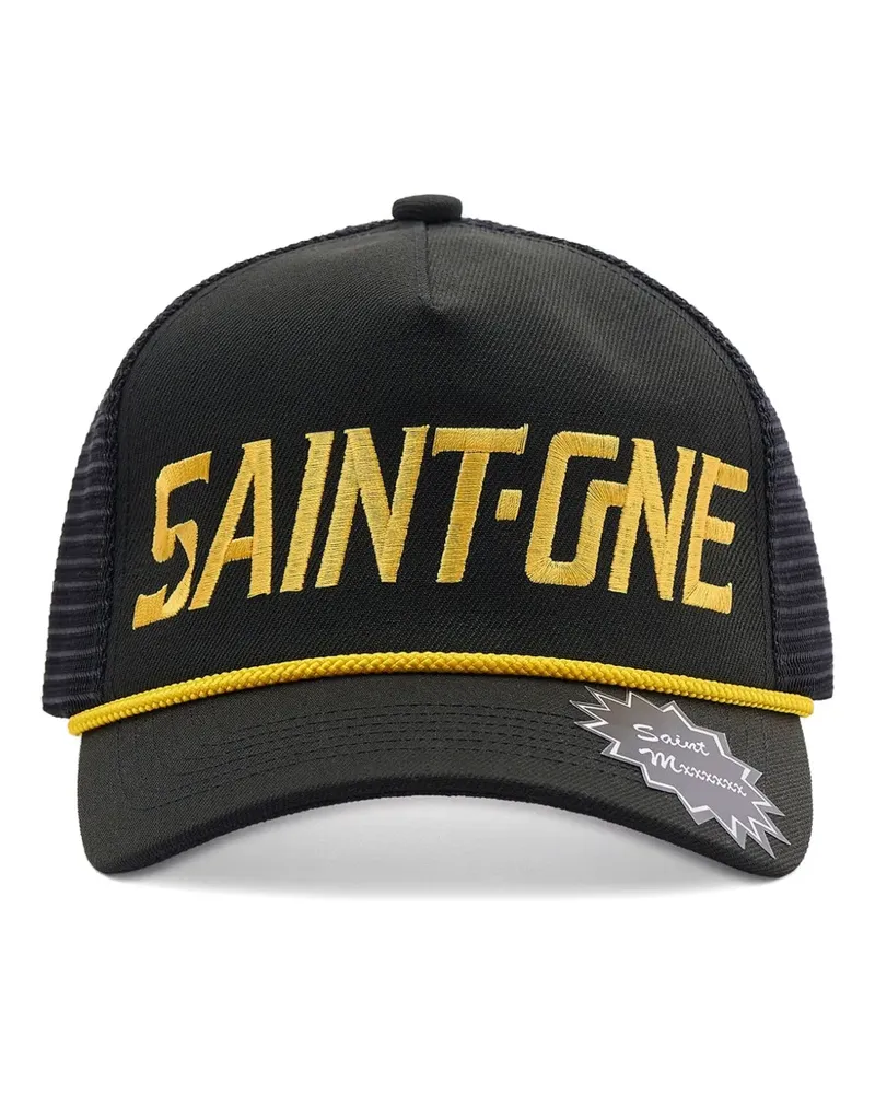 SAINT MXXXXXX embroidered mesh cap - Schwarz Schwarz