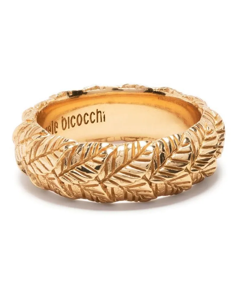Emanuele Bicocchi Ring mit eingravierten Blättern - Gold Gold