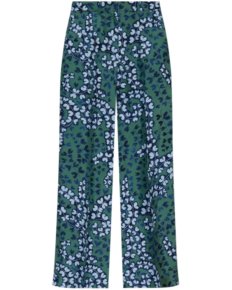 Lanvin Seidenhose mit Falten - Grün Grün