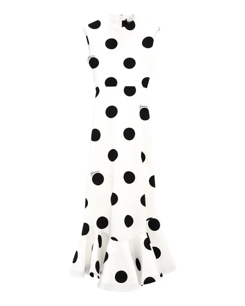 Jacquemus The Palmier dress with dots - Weiß Weiß