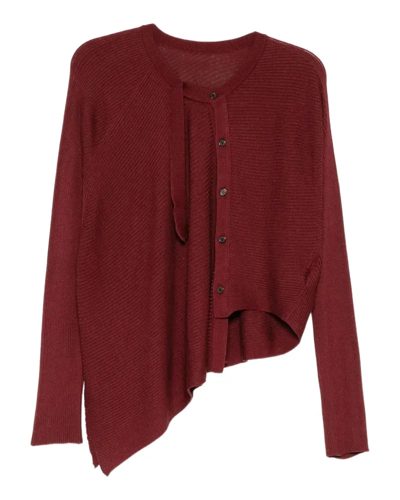 Yohji Yamamoto Asymmetrischer Cardigan - Rot Rot