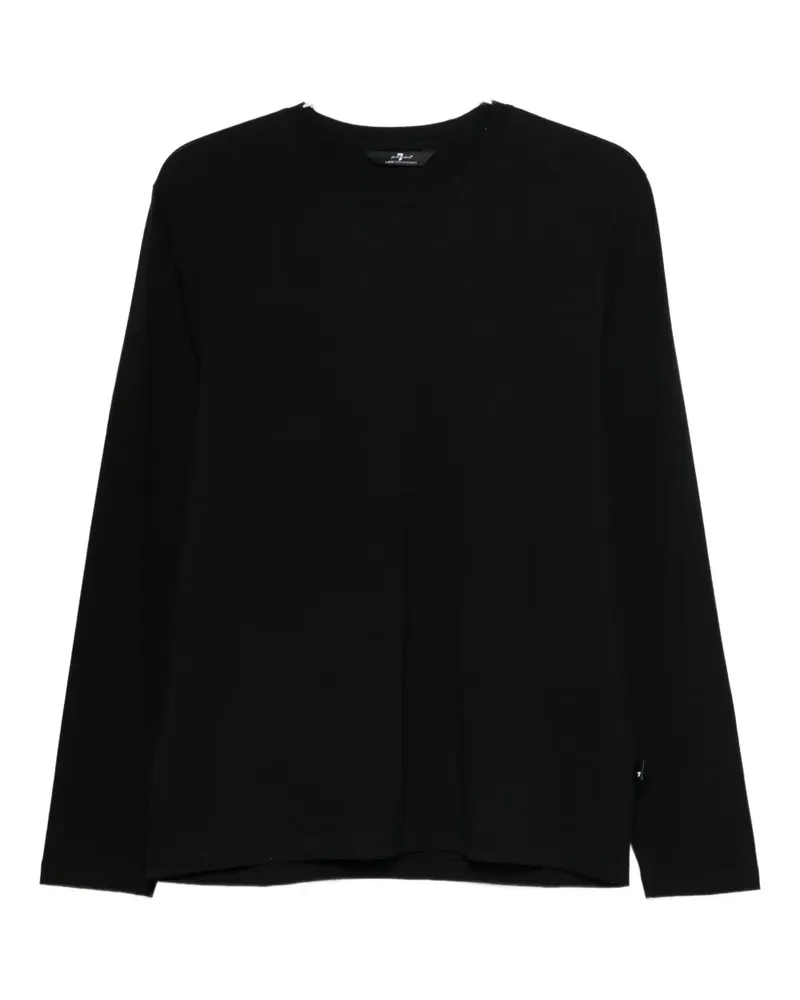 7 for all mankind long-sleeve cotton T-shirt - Schwarz Schwarz
