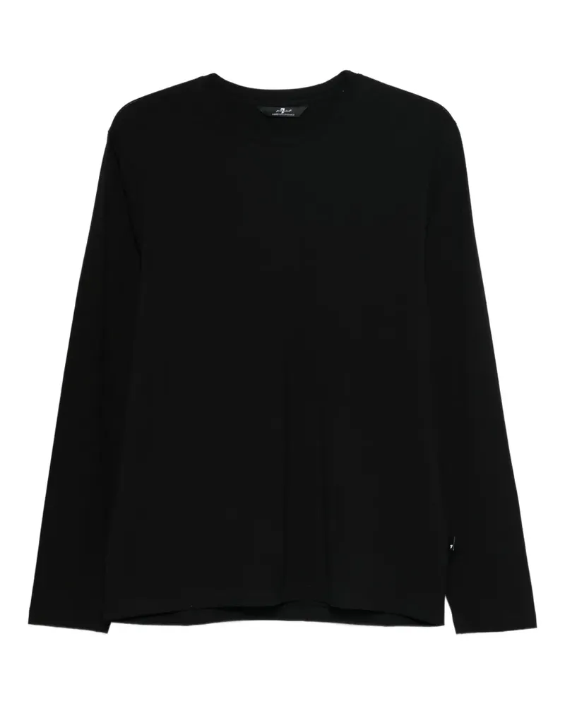 7 for all mankind Langarmshirt aus Baumwolle - Schwarz Schwarz
