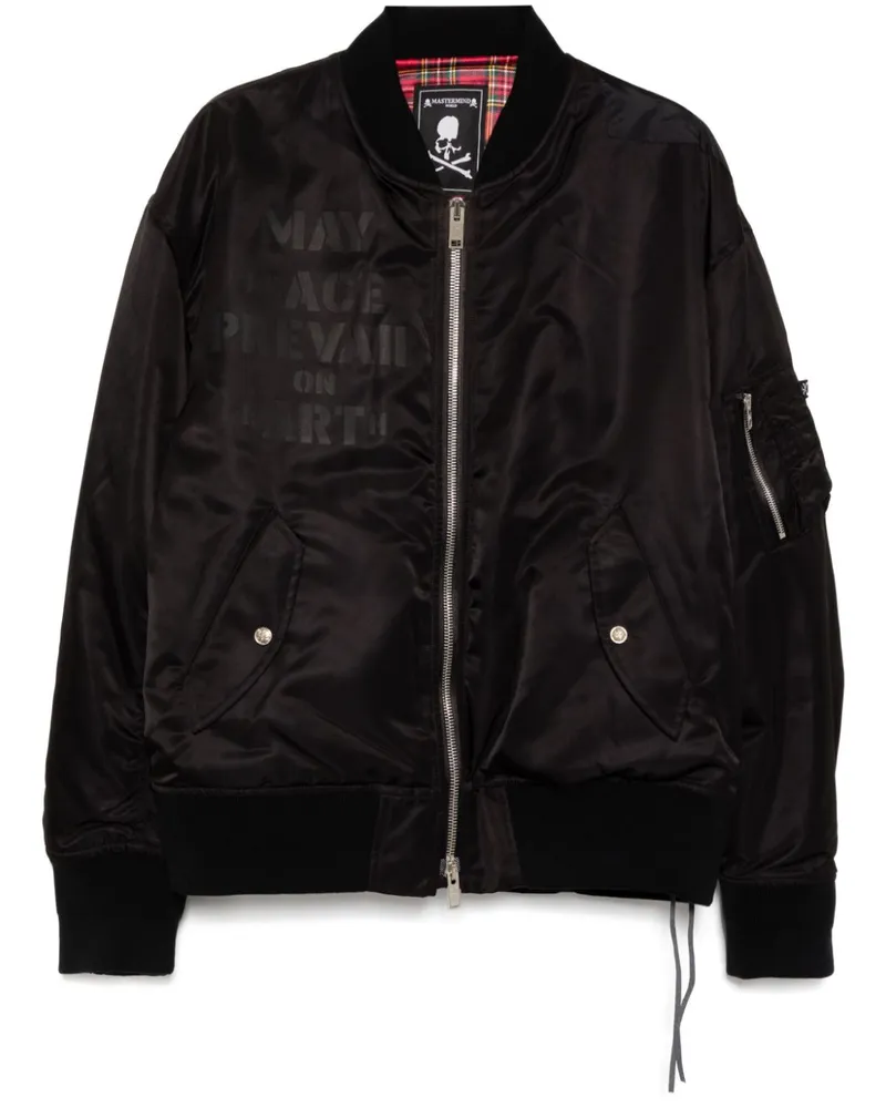Mastermind World Bomberjacke mit Logo-Print - Schwarz Schwarz