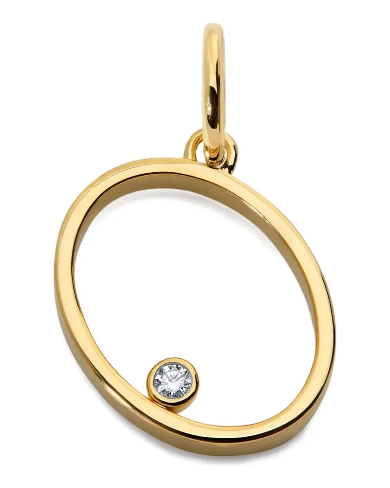 Monica Vinader Initial O Anhänger mit Diamanten - Gold Gold