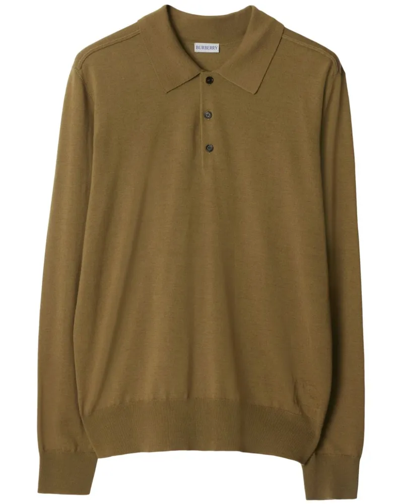 Burberry Langärmeliges Poloshirt - Grün Grün