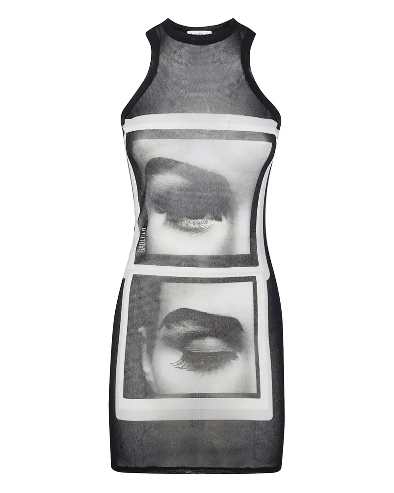 Jean Paul Gaultier face-print mini dress - Schwarz Schwarz