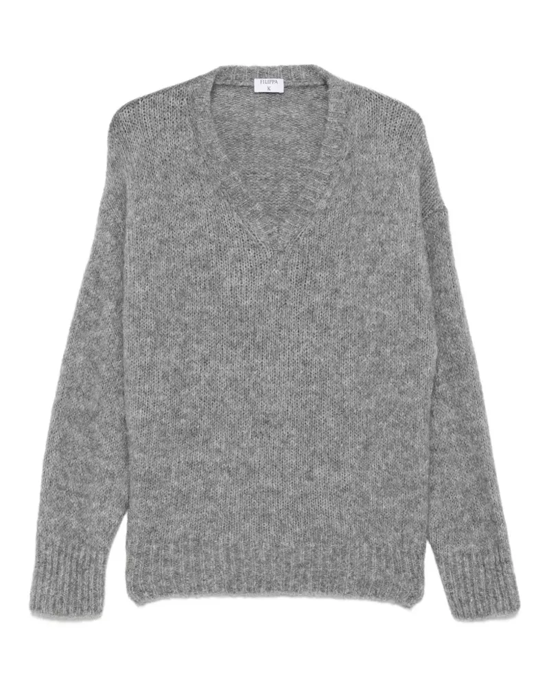 Filippa K Hairy Pullover mit V-Ausschnitt - Grau Grau