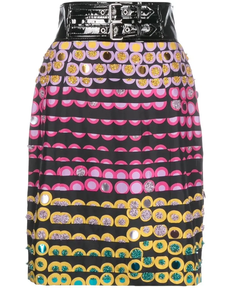 Moschino Bleistiftrock mit Polka Dots - Schwarz Schwarz