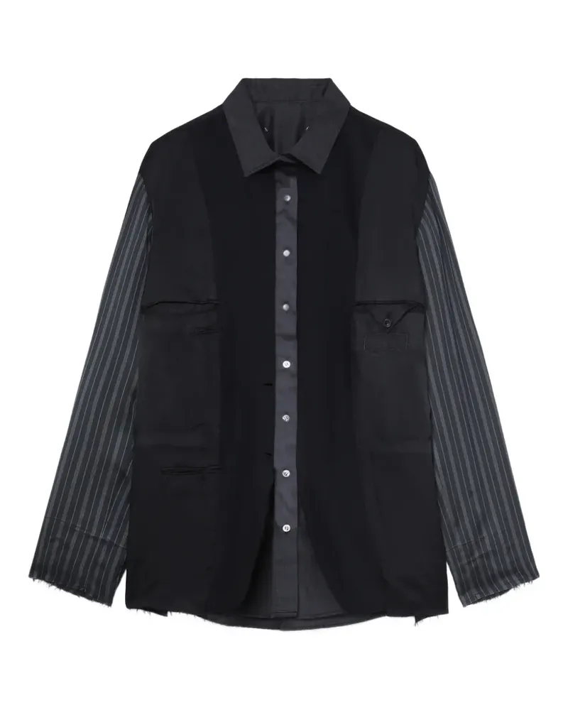 Maison Margiela Gestreifte Hemdjacke - Schwarz Schwarz