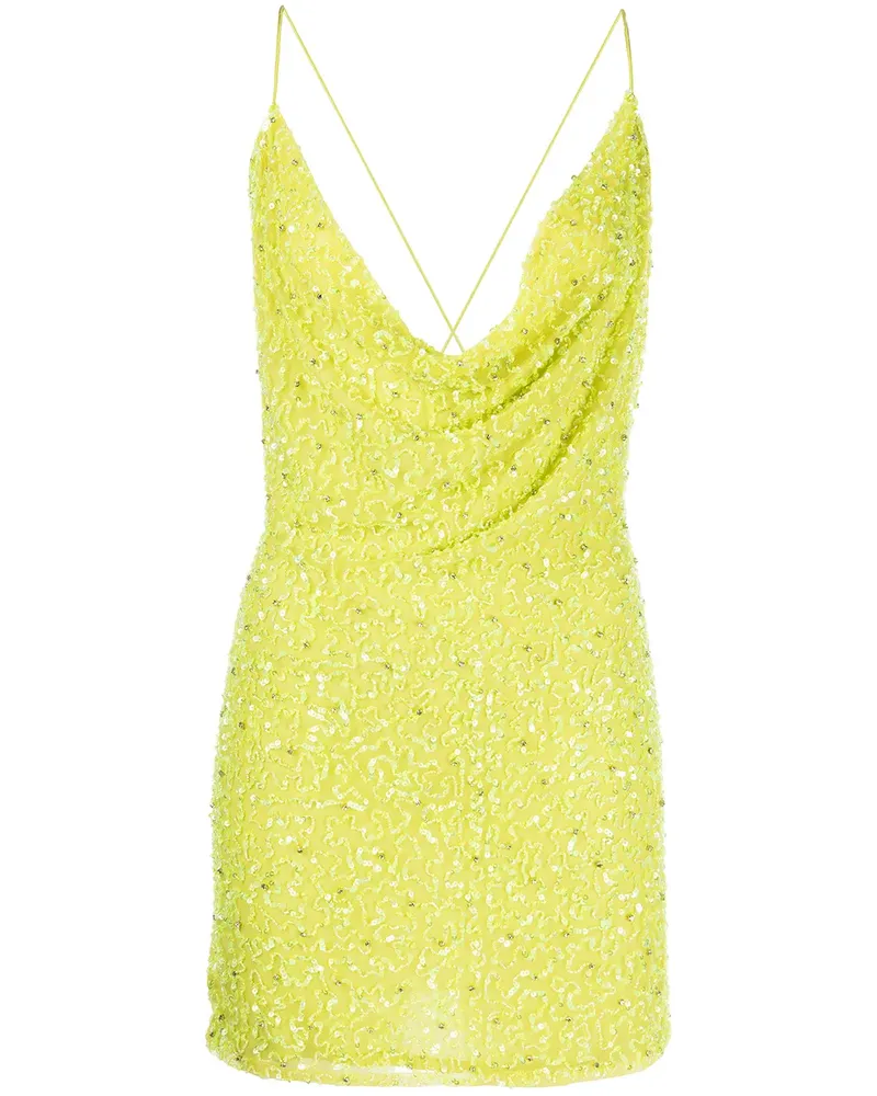 Retrofête Minikleid mit Pailletten - Gelb Gelb