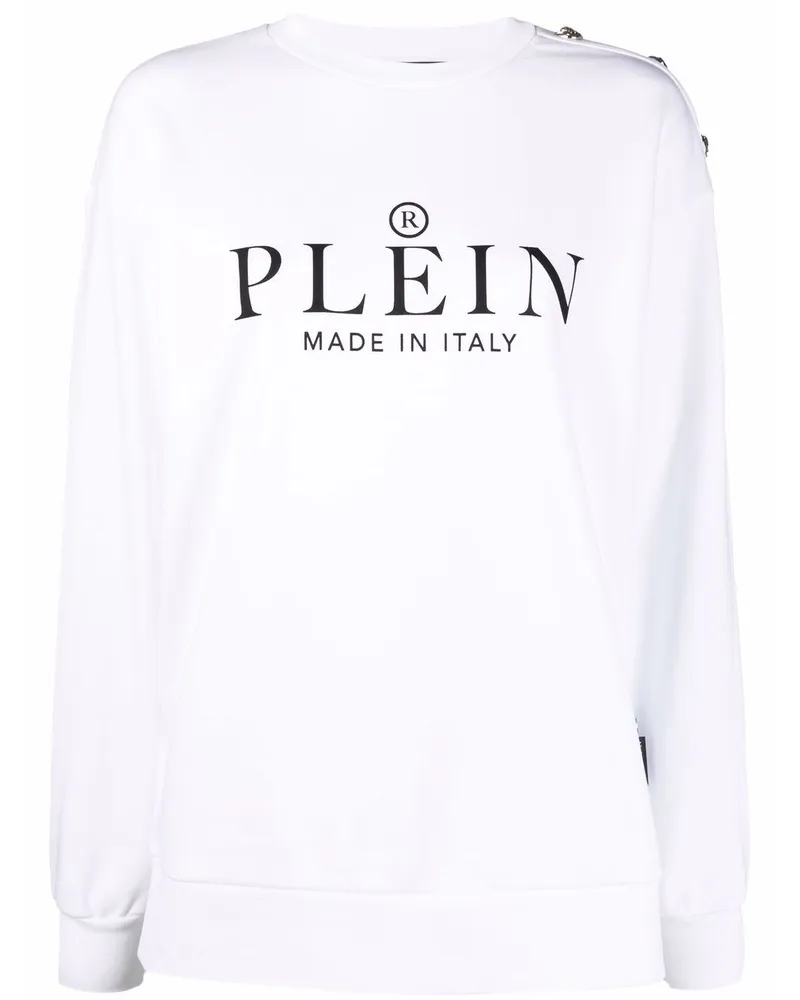 Philipp Plein Sweatshirt mit Rundhalsausschnitt Weiß