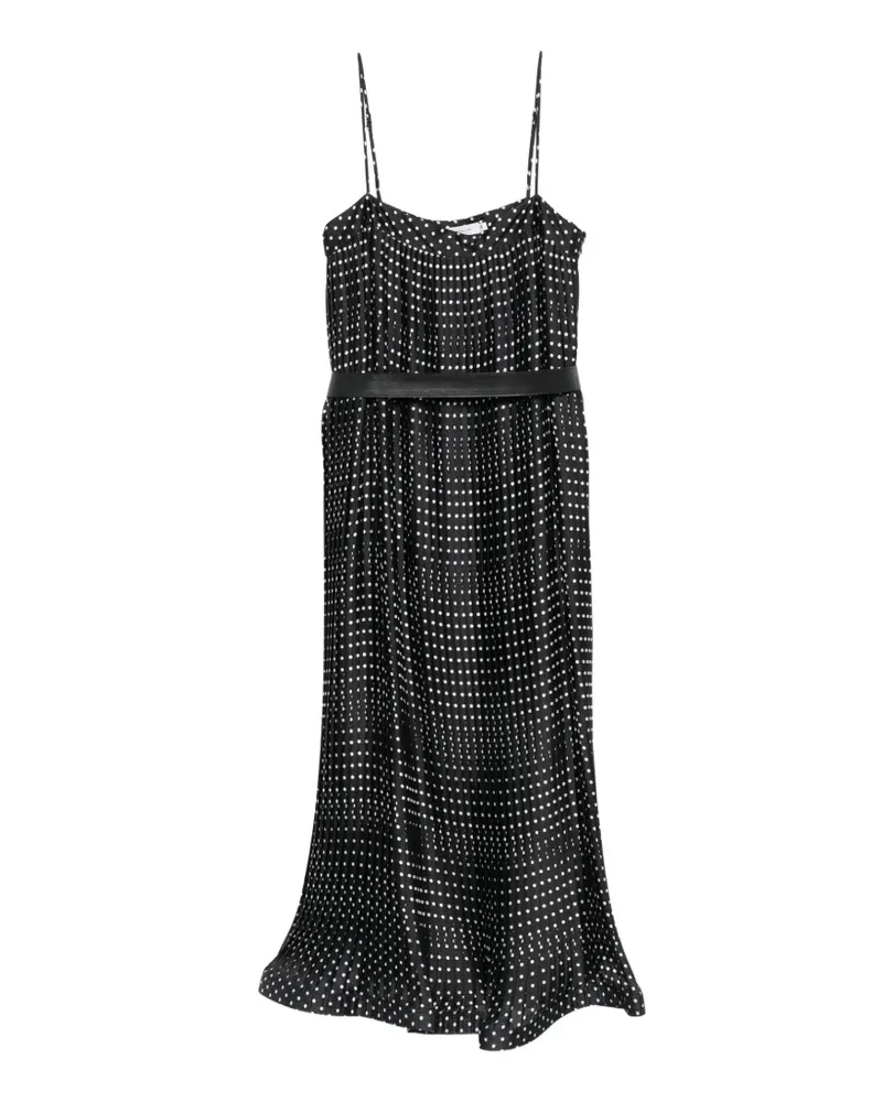 Simona Corsellini polka-dot pleated midi dress - Schwarz Schwarz