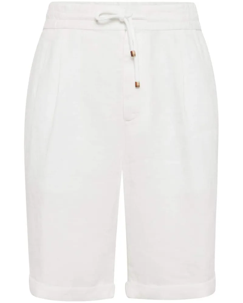 Brunello Cucinelli Bermudas aus Leinen - Weiß Weiß