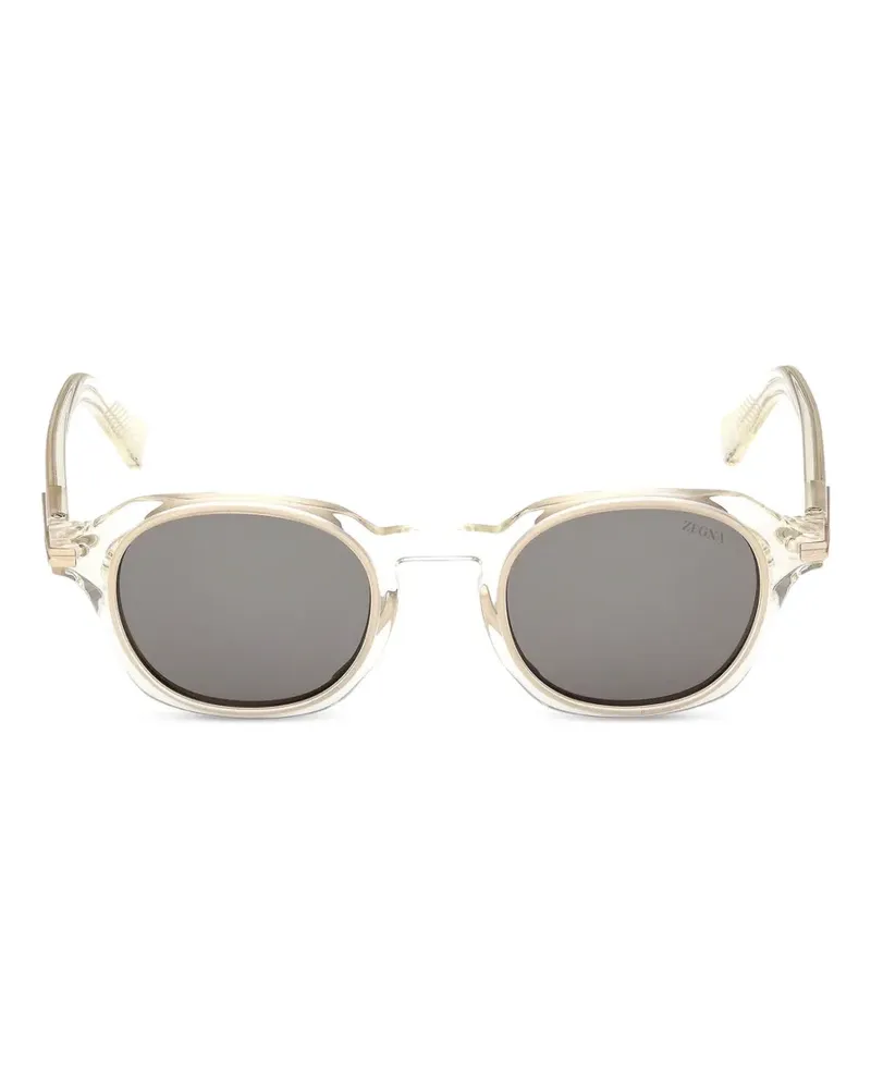 Ermenegildo Zegna oval-frame sunglasses - Nude Nude