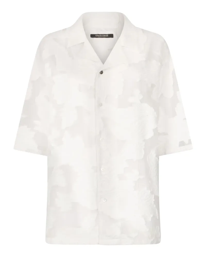Roberto Cavalli Hemd mit Blumen-Print - Weiß Weiß