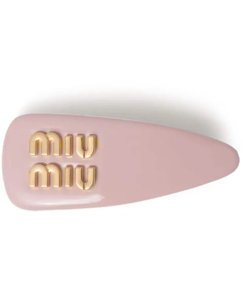 Miu Miu Haarspange aus Lackleder - Rosa Rosa