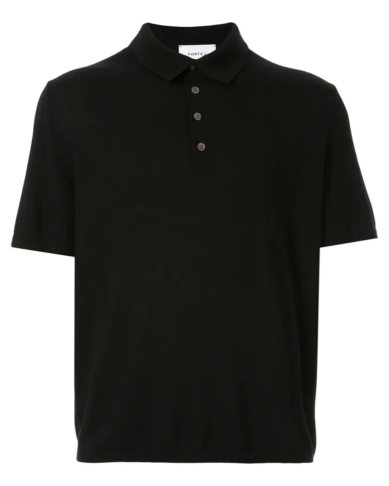 Ports V Gestricktes Poloshirt - Schwarz Schwarz