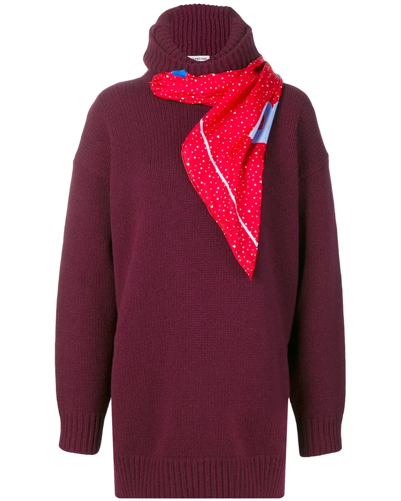 Balenciaga Pullover mit Schal - Rosa Rosa