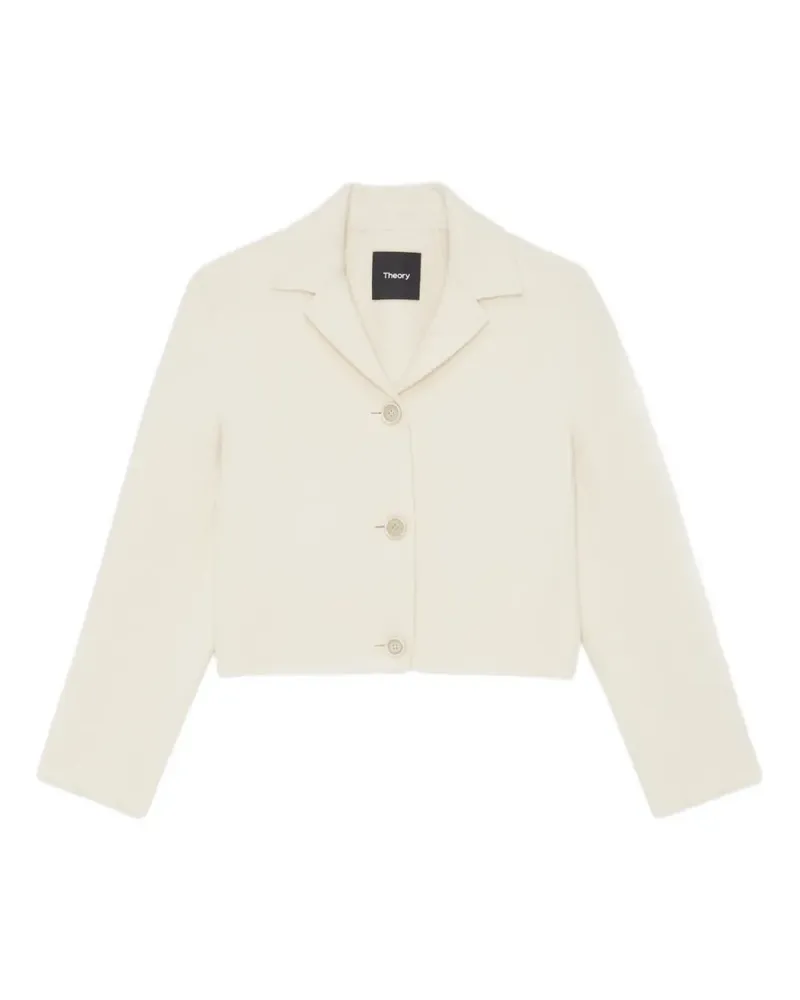 Theory cropped button-front jacket - Nude Nude